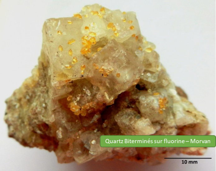 Quartz Biterminés sur fluorine